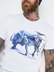 Joe Browns Hand Drawn Bull Graphic Print 100% Cotton T-Shirt - صورة 4 من 5