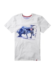 Joe Browns Hand Drawn Bull Graphic Print 100% Cotton T-Shirt - صورة 5 من 5