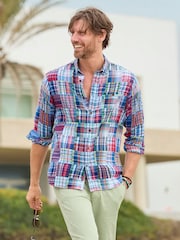 Joe Browns Blue Casual Mixed Check Long Sleeve 100% Cotton Shirt - Image 1 of 7