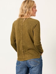 FatFace Ava Olive Green Long Sleeve T Shirt - Image 2 of 5