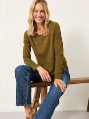FatFace Ava Olive Green Long Sleeve T Shirt - Image 4 of 5