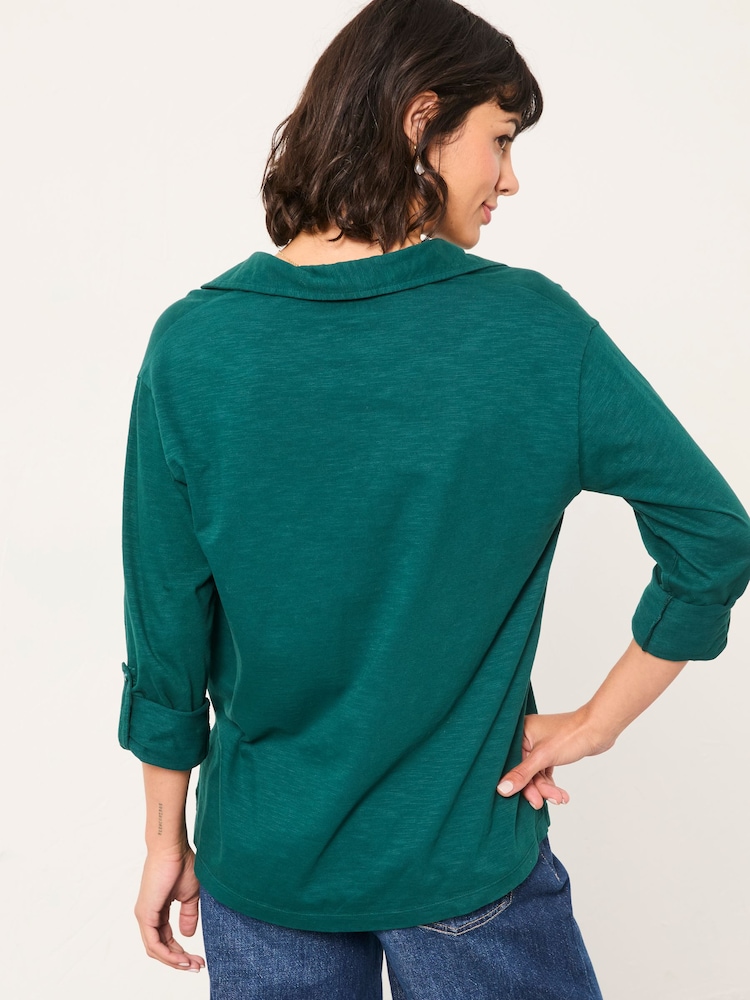 Azul azul-petróleo - Camisas FATFACE Jersey - Imagem 2 de 5