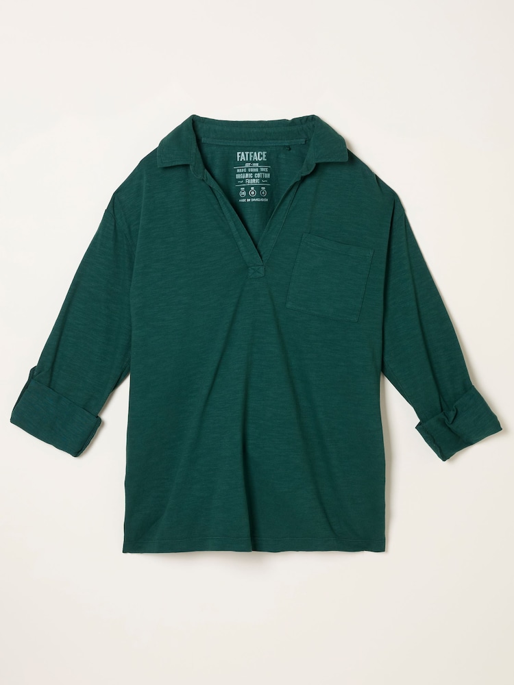 FatFace Paige Teal Blue Jersey Shirt - Image 5 of 5 FatFace Paige Teal Blue Jersey Shirt - Image 5 of 5