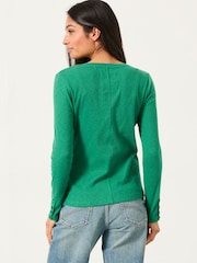 FatFace Callie Emerald Green Long Sleeve Top - Image 2 of 5