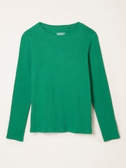 FatFace Callie Emerald Green Long Sleeve Top - Image 5 of 5