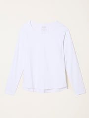 FatFace Ava White Long Sleeve T Shirt - Image 1 of 1