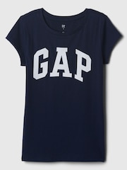 Donkerblauw - Gap - T-shirt met logoprint, korte mouwen en ronde hals (4-13 jr) - Image 1 of 3