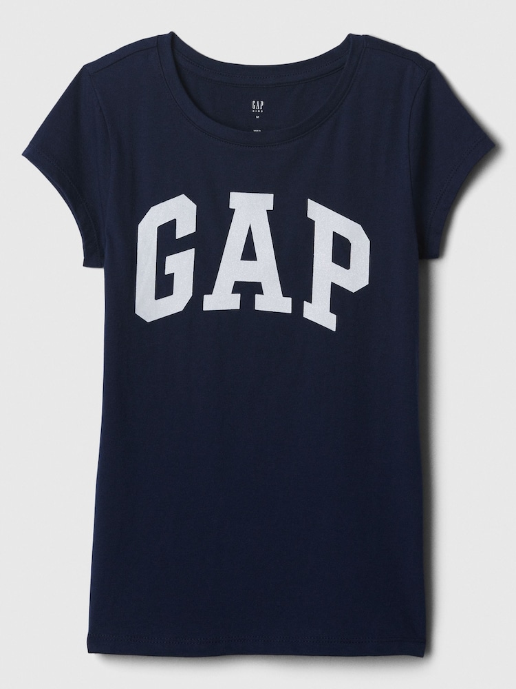 Donkerblauw - Gap - T-shirt met logoprint, korte mouwen en ronde hals (4-13 jr) - Image 1 of 3