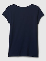 Donkerblauw - Gap - T-shirt met logoprint, korte mouwen en ronde hals (4-13 jr) - Image 2 of 3