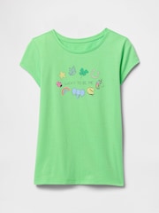 Gap Green Cotton Short Sleeve Crew Neck Graphic T-Shirt (4-13yrs) - Image 1 of 3
