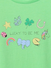 Gap Green Cotton Short Sleeve Crew Neck Graphic T-Shirt (4-13yrs) - Image 3 of 3