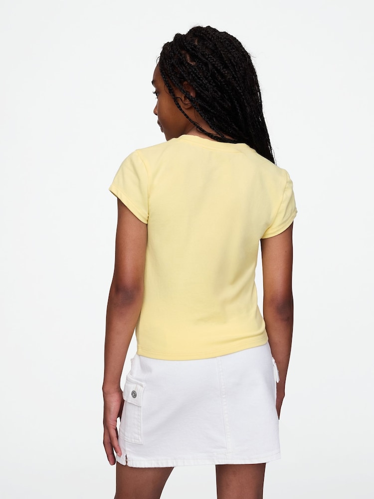 Gap Butter Yellow Short Sleeve Crew Neck T-Shirt (4-13yrs) - Image 2 of 4