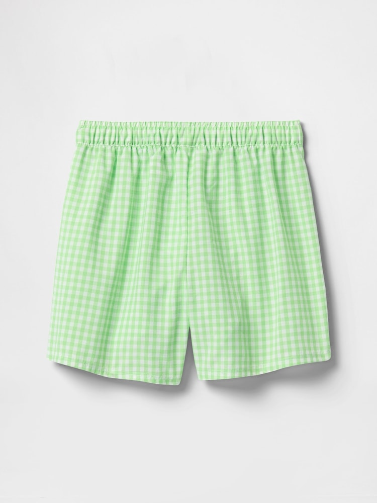 Gap Green Gingham Print Pyjama Boxer Shorts (4-13yrs) - Image 2 of 3