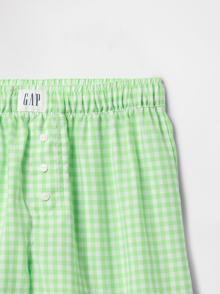 Gap Green Gingham Print Pyjama Boxer Shorts (4-13yrs) - Image 3 of 3