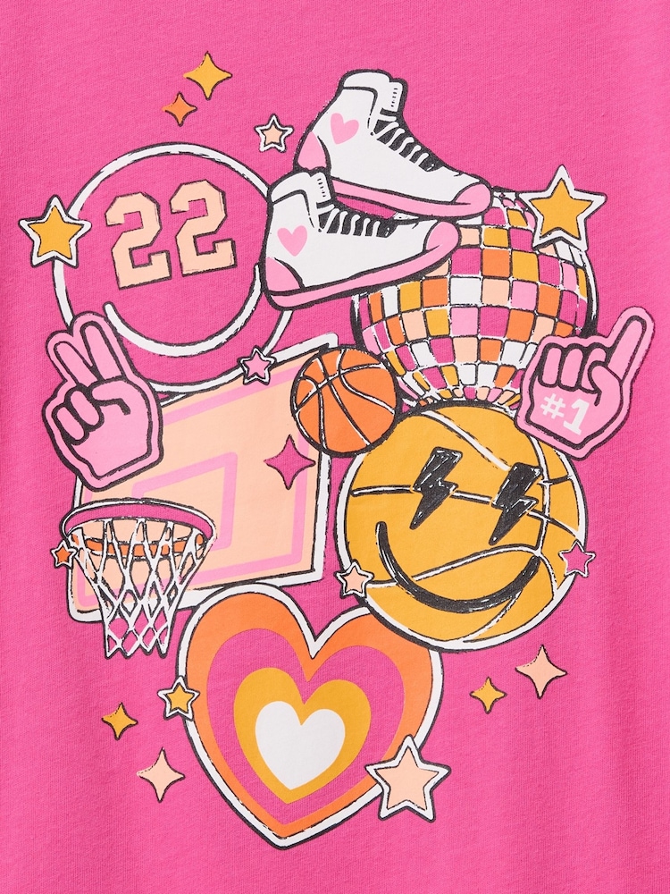 Gap Pink Graphic Short Sleeve Crew Neck T-Shirt (4-13yrs) - Image 3 of 3