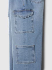 Gap Blue High Rise Wide Leg Cargo Pull On Jeans (4-13yrs) - Image 3 of 4