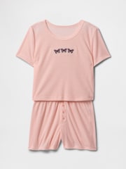 Gap Pink Buterfly Pointelle Short Pyjamas (6-13yrs) - Image 1 of 3