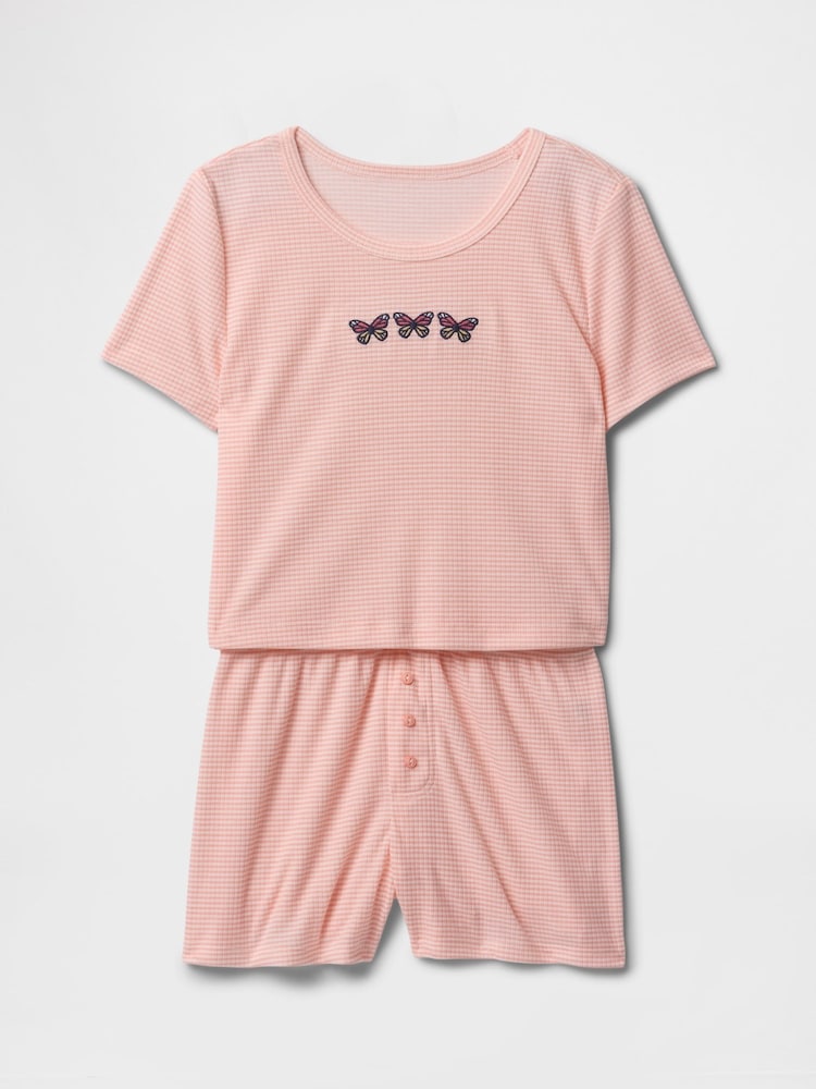 Gap Pink Buterfly Pointelle Short Pyjamas (6-13yrs) - Image 1 of 3