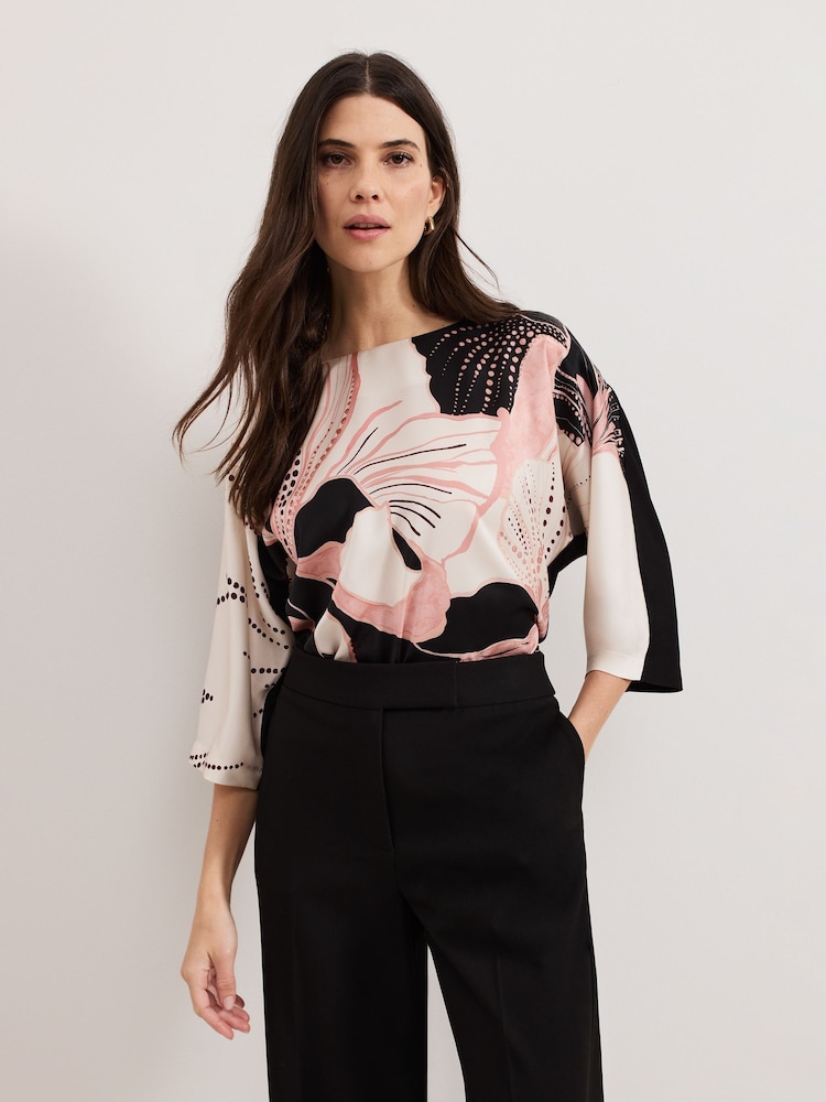 Phase Eight Black Antonia Print Top - Image 1 of 6