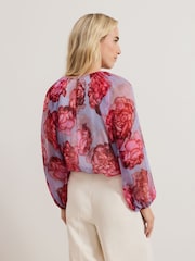 Phase Eight Blue Amara Silk Blouse - Image 2 of 7