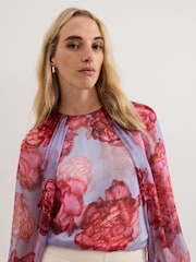 Phase Eight Blue Amara Silk Blouse - Image 5 of 7