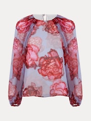 Phase Eight Blue Amara Silk Blouse - Image 7 of 7