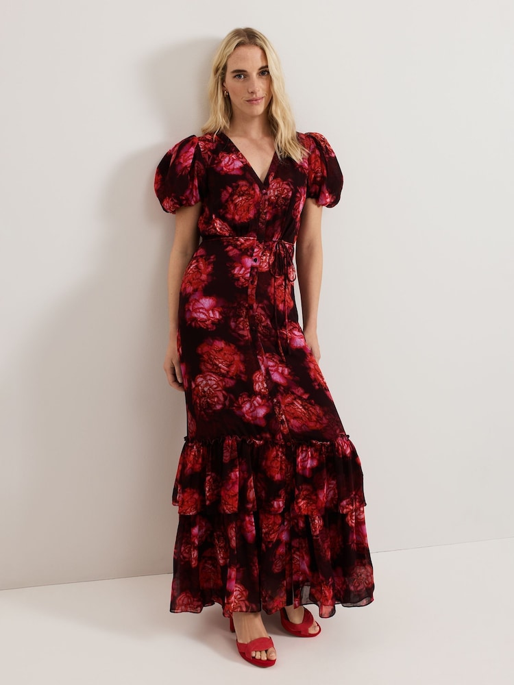 Phase Eight Black Amaris Floral Dress - Image 1 of 8