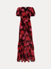 Phase Eight Black Amaris Floral Dress - Image 8 of 8