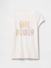 Gap White Girl Power Graphic Short Sleeve Crew Neck T-Shirt (4-13yrs) - Image 1 of 3