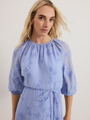 Phase Eight Blue Liona Floral Dress - Image 4 of 7