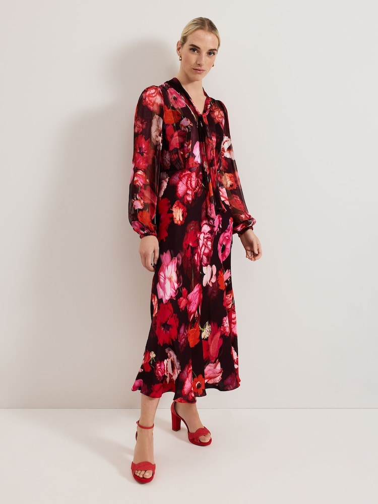 Phase Eight Black Eleni Floral Dress - Image 1 of 8