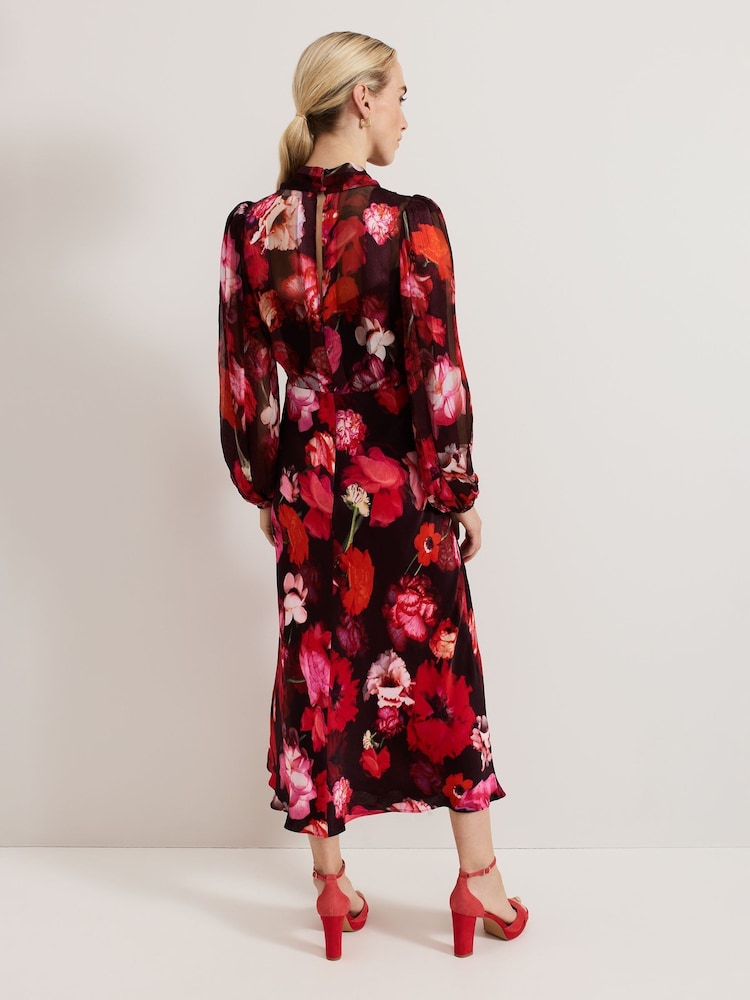 Phase Eight Black Eleni Floral Dress - Image 2 of 8