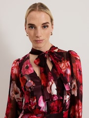 Phase Eight Black Eleni Floral Dress - Image 4 of 8