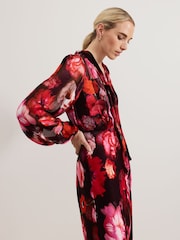 Phase Eight Black Eleni Floral Dress - Image 5 of 8
