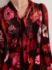 Phase Eight Black Eleni Floral Dress - Image 6 of 8