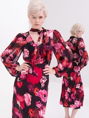 Phase Eight Black Eleni Floral Dress - Image 7 of 8