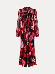 Phase Eight Black Eleni Floral Dress - Image 8 of 8