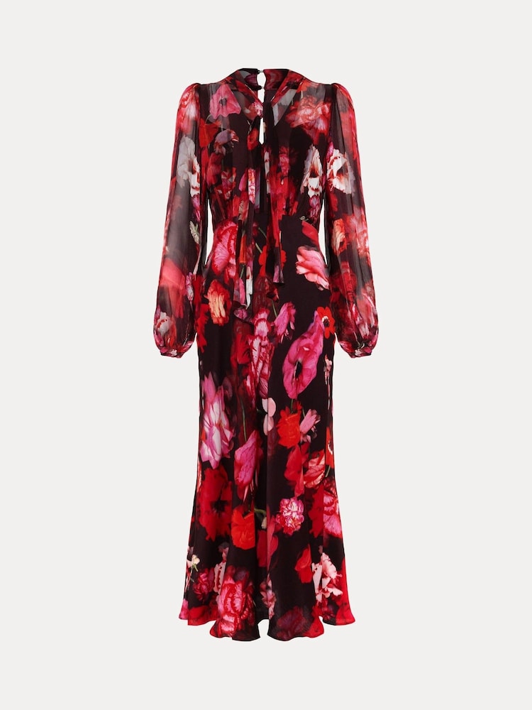 Phase Eight Black Eleni Floral Dress - Image 8 of 8
