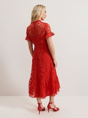 Phase Eight Red Lula Lace Dress - Image 2 of 7