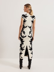 Phase Eight Black Beth Jacqaurd Dress - Image 2 of 7