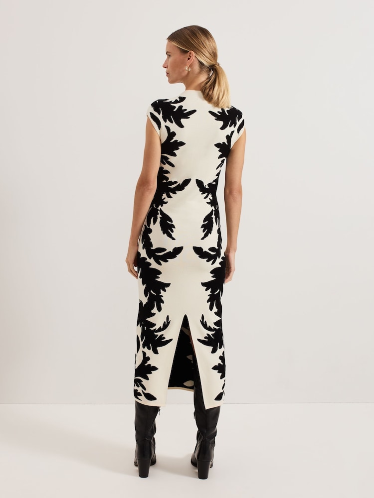 Phase Eight Black Beth Jacqaurd Dress - Image 2 of 7