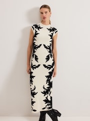 Phase Eight Black Beth Jacqaurd Dress - Image 3 of 7