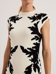 Phase Eight Black Beth Jacqaurd Dress - Image 5 of 7