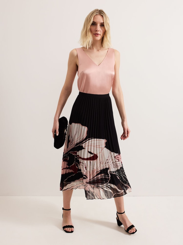 Phase Eight Black Elmina Floral Skirt - Image 1 of 6