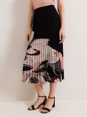 Phase Eight Black Elmina Floral Skirt - Image 3 of 6