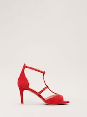 Phase Eight Red T Bar Sandals - Image 1 of 7