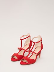 Phase Eight Red T Bar Sandals - Image 2 of 7