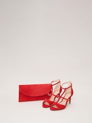 Phase Eight Red T Bar Sandals - Image 3 of 7