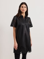 Phase Eight Black Cutwork PU Dress - Image 1 of 6