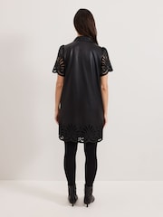 Phase Eight Black Cutwork PU Dress - Image 2 of 6